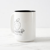 Tasse 2 Couleurs Professeur Architecte Pomme Plan d'implantation (Devant gauche)