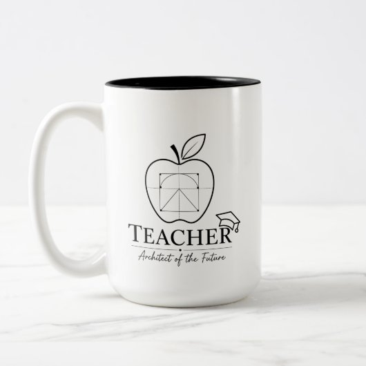 Tasse 2 Couleurs Professeur Architecte Pomme Plan d'implantation (Gauche)