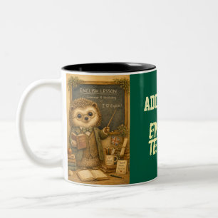 Tasse 2 Couleurs Professeur d'animaux vintage retour à l'école