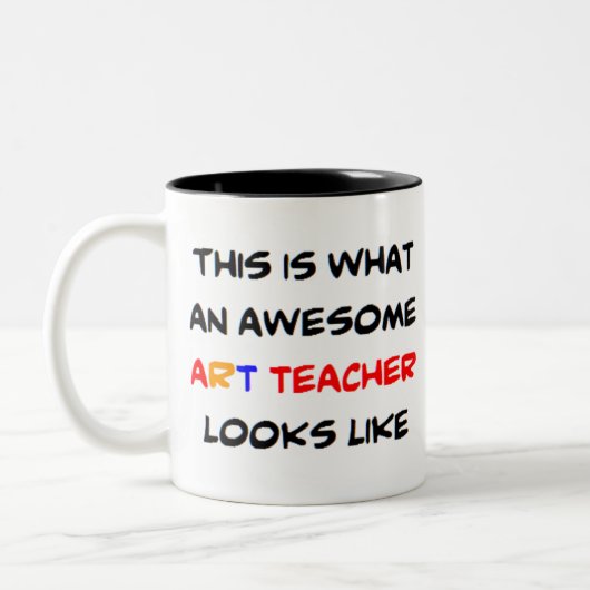 Tasse 2 Couleurs professeur d'art, génial (Gauche)