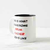 Tasse 2 Couleurs professeur de batterie, génial (Devant gauche)