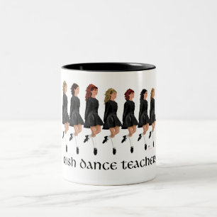 Tasse 2 Couleurs Professeur de danse step Irlandaise - Ligne Noire