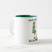 Tasse 2 Couleurs Professeur de danse step Irlandaise - Vert (Devant gauche)