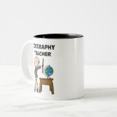 Tasse 2 Couleurs Professeur de géographie (Devant gauche)