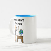 Tasse 2 Couleurs Professeur de géographie (Devant gauche)