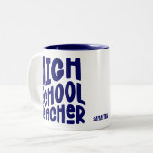 Tasse 2 Couleurs Professeur de lycée bleu foncé (Devant gauche)