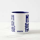 Tasse 2 Couleurs Professeur de lycée bleu foncé (Centre)