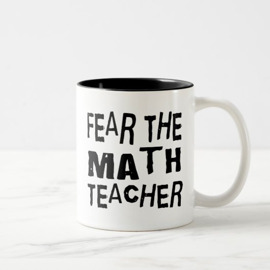 Tasse 2 Couleurs Professeur de maths drôle (Droit)