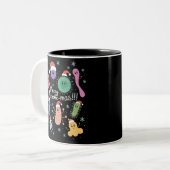 Tasse 2 Couleurs Professeur de microbiologie de Noël Microbe scient (Devant gauche)