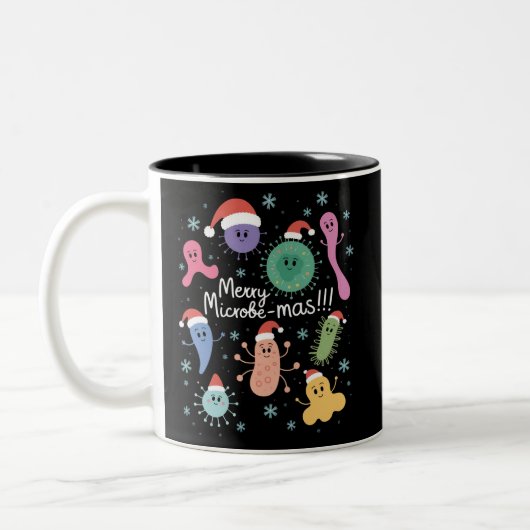 Tasse 2 Couleurs Professeur de microbiologie de Noël Microbe scient (Gauche)