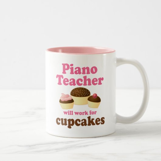 Tasse 2 Couleurs Professeur de piano drôle (Droit)