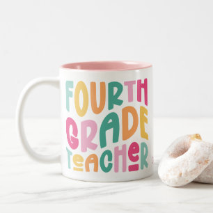 Tasse 2 Couleurs Professeur de quatrième année Texte coloré