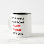Tasse 2 Couleurs professeur de sciences, génial (Devant gauche)