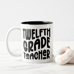 Tasse 2 Couleurs Professeur de Terminale Design Texte Noir
