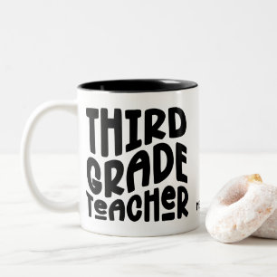 Tasse 2 Couleurs Professeur de Troisième Année Design de typograp