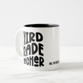 Tasse 2 Couleurs Professeur de Troisième Année | Design de typograp (Devant gauche)