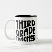Tasse 2 Couleurs Professeur de Troisième Année | Design de typograp (Gauche)