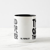 Tasse 2 Couleurs Professeur de Troisième Année | Design de typograp (Centre)