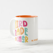 Tasse 2 Couleurs Professeur de Troisième | Conception de typographi (Devant gauche)