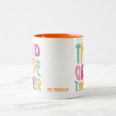 Tasse 2 Couleurs Professeur de Troisième | Conception de typographi (Centre)