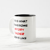 Tasse 2 Couleurs professeur d'histoire, génial (Devant gauche)
