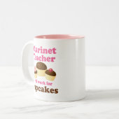 Tasse 2 Couleurs Professeur drôle de clarinette (Devant gauche)