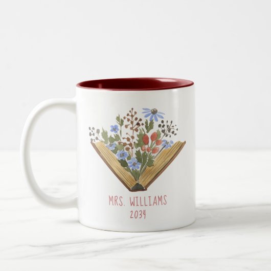 Tasse 2 Couleurs Professeur Floral Livres (Gauche)