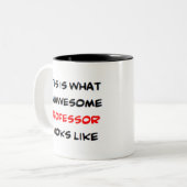 Tasse 2 Couleurs professeur, génial (Devant gauche)