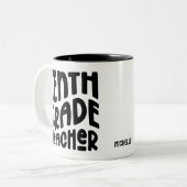 Tasse 2 Couleurs Professeur noir de seconde (Devant gauche)