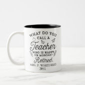 Tasse 2 Couleurs Professeur retraité Chef de l'école Retraite blanc (Gauche)