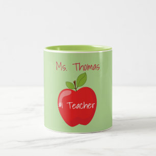 Tasse 2 Couleurs Professeur vert et rouge Apple