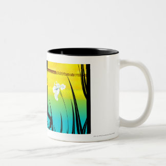 Tasse 2 Couleurs Profil latéral d'un yoga de pratique de femme