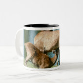 Tasse 2 Couleurs Progéniture de soins de cerfs communs rouges (Devant gauche)