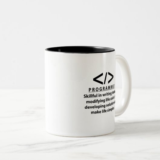 Tasse 2 Couleurs Programmeur développeur de codage programmeur (Devant droit)