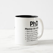 Tasse 2 Couleurs Progrès de thèse - Thèse, N'en parlez pas, Thèse d (Devant droit)