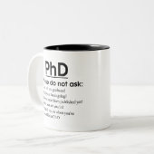 Tasse 2 Couleurs Progrès de thèse - Thèse, N'en parlez pas, Thèse d (Devant gauche)