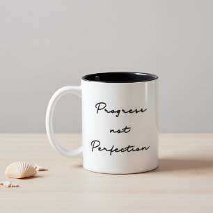 Tasse 2 Couleurs Progrès non parfait Citation inspirante