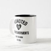 Tasse 2 Couleurs Promoté aux grands-parents Nom personnalisé (Devant gauche)
