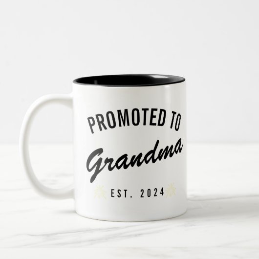 Tasse 2 Couleurs Promu à Grand-mère Est. 2024 (Gauche)