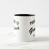 Tasse 2 Couleurs Promu à Grand-mère Est. 2024 (Centre)