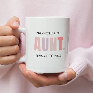 Tasse 2 Couleurs Promu à Tante EST 2025   Nouvelle tante personnali