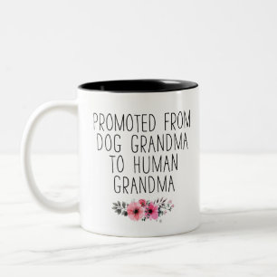 Tasse 2 Couleurs Promu de grand-mère de chien à grand-mère humai