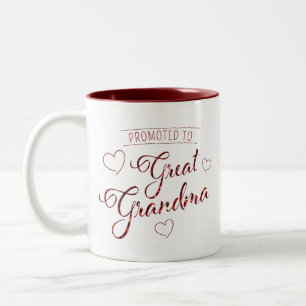 Tasse 2 Couleurs Promu grand-mère grande faux paillettes sequin rou