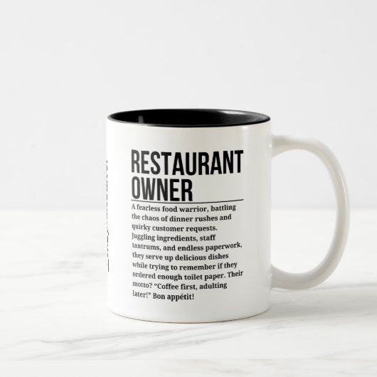 Tasse 2 Couleurs Propriétaire du restaurant (Droit)