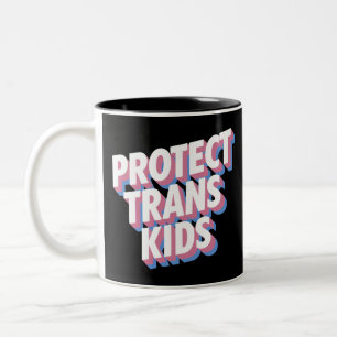 Tasse 2 Couleurs Protéger les enfants trans LGBTI+ Fière Mois des d