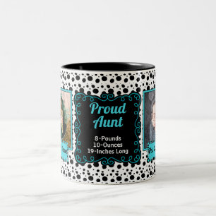 Tasse 2 Couleurs Proud Aunt Dalmatian Print Black and White Photo