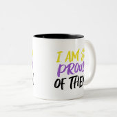 Tasse 2 Couleurs Proud Parent of Nonbinary Child Mom or Dad (Devant droit)
