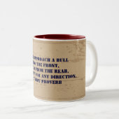 Tasse 2 Couleurs Proverbe occidental de cowboy (Devant droit)