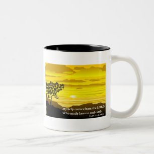 Tasse 2 Couleurs Psaume 121 mon aide