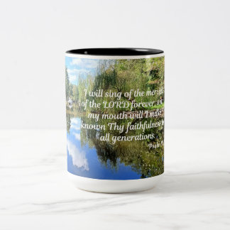 Tasse 2 Couleurs Psaume 89:1 Je chanterai les miséricordes du Seign